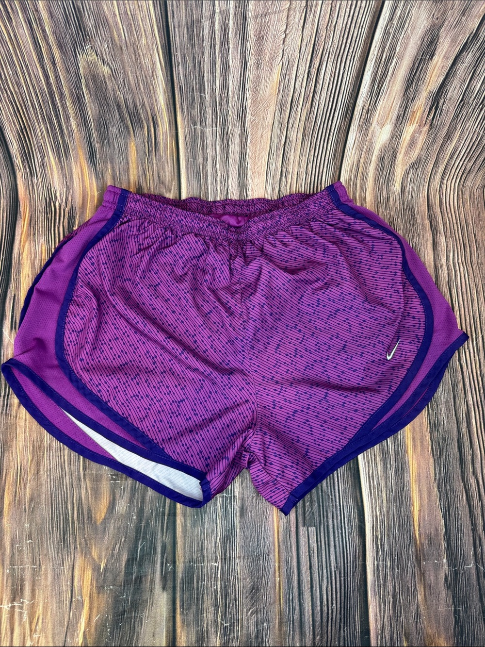 Nike Women's Purple Athletic Shorts with Dark Trim